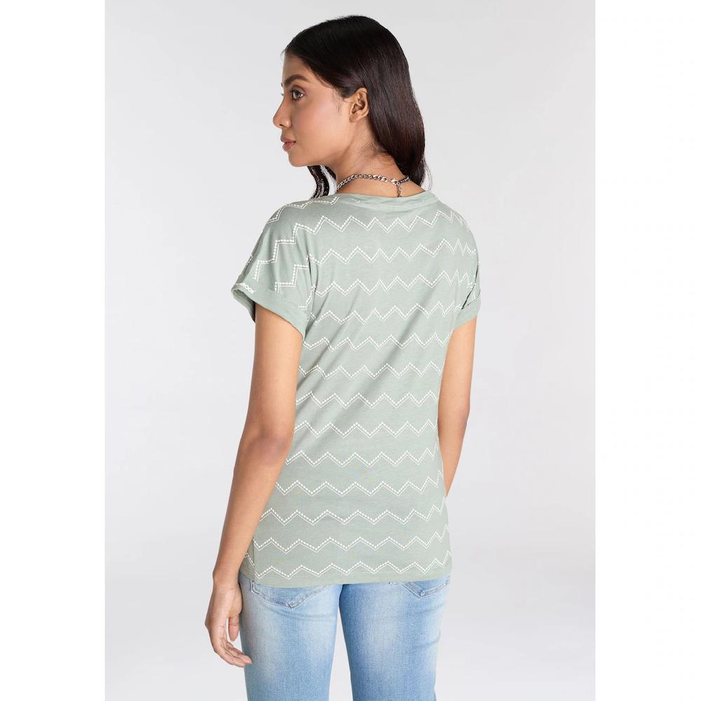KangaROOS Kurzarmshirt Mit Zick-Zack-Muster