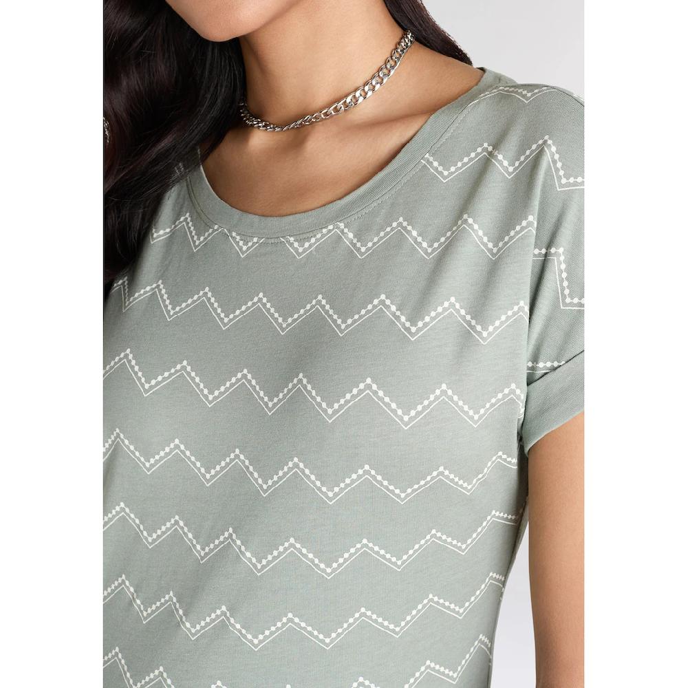 KangaROOS Kurzarmshirt Mit Zick-Zack-Muster
