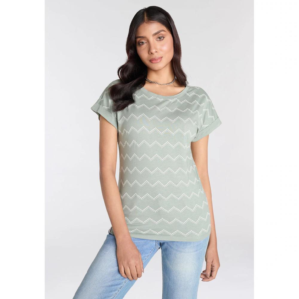 KangaROOS Kurzarmshirt mit Zick-Zack-Muster