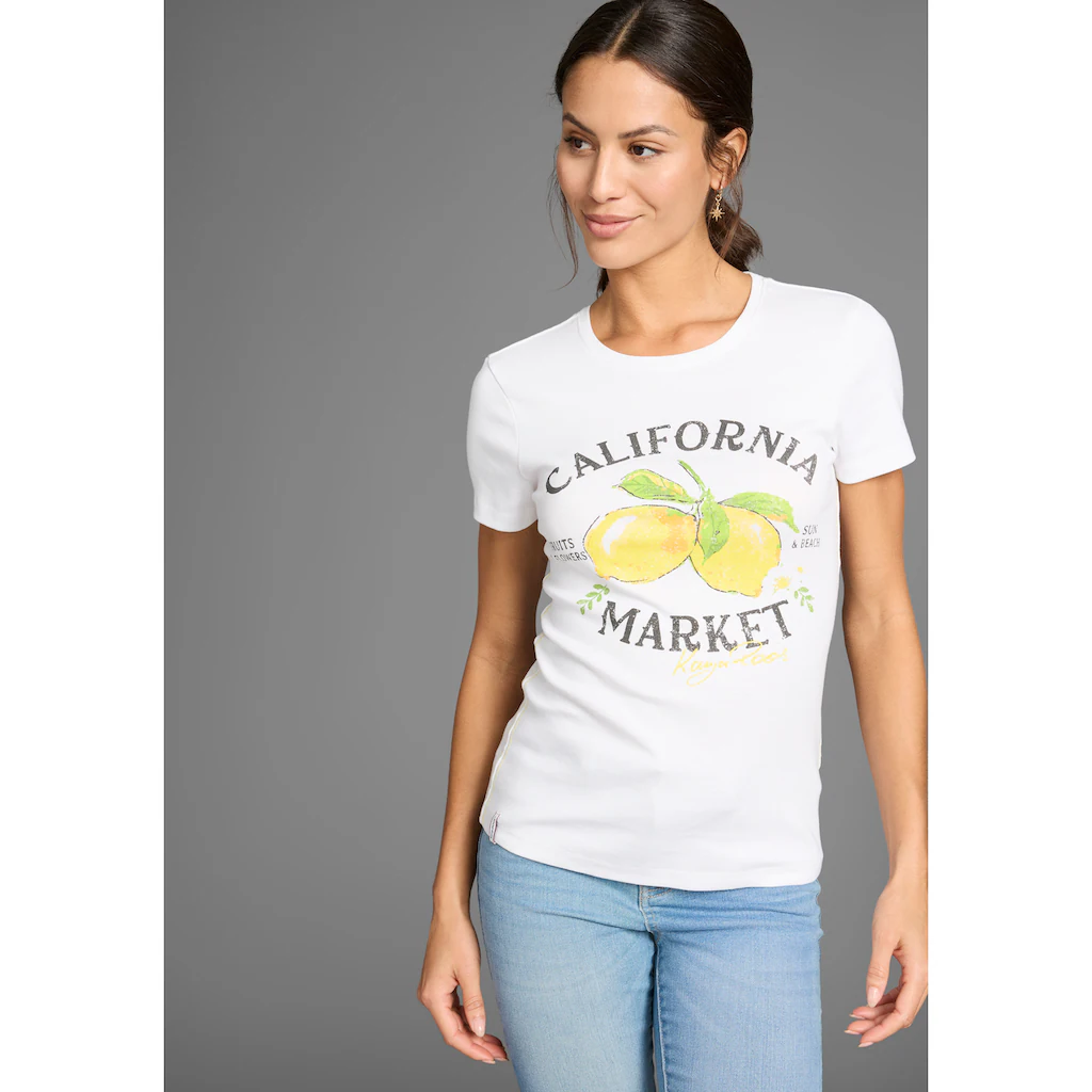 KangaROOS Kurzarmshirt mit Zitronen-Print
