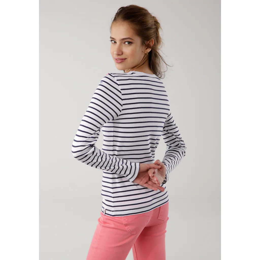 KangaROOS Langarmshirt Langarm Sehr Figurbetonte Passform