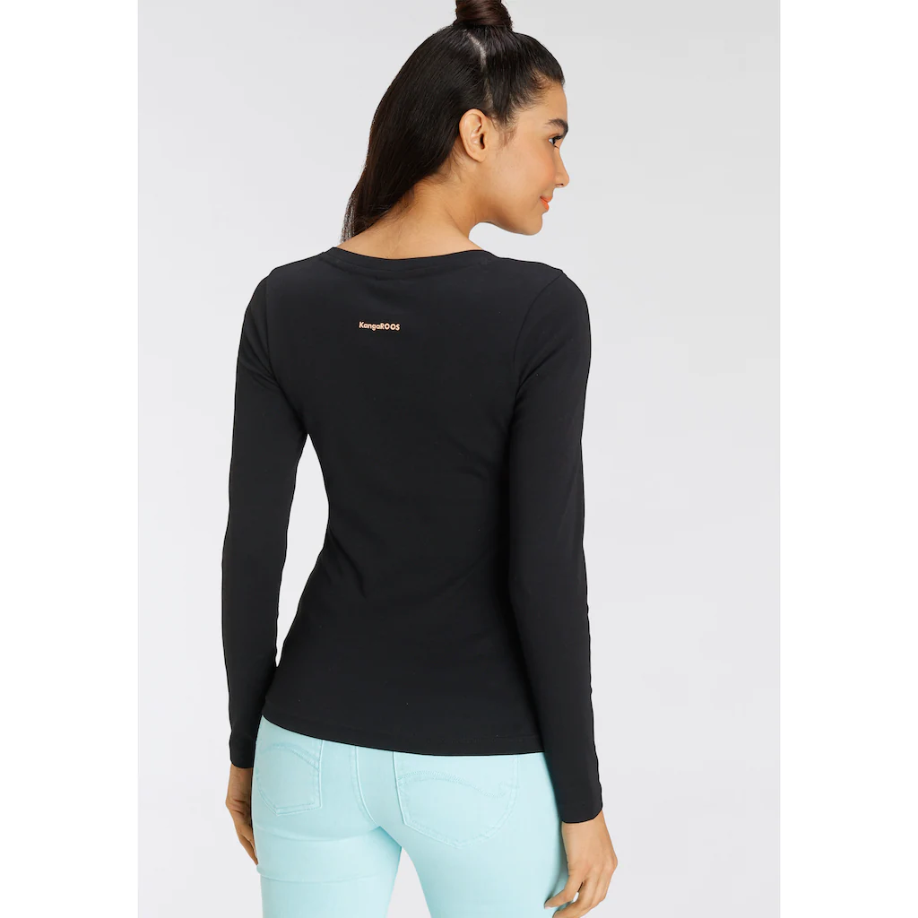KangaROOS Langarmshirt Langärmelig Sehr Figurbetont Aus 100% Baumwolle
