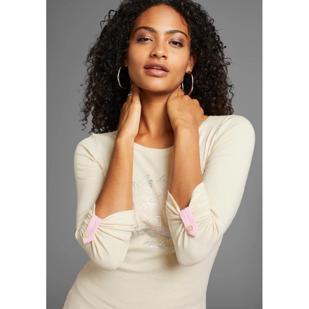 KangaROOS Langarmshirt Sehr Figurbetonte Passform Aus Dehnbarer Rippware