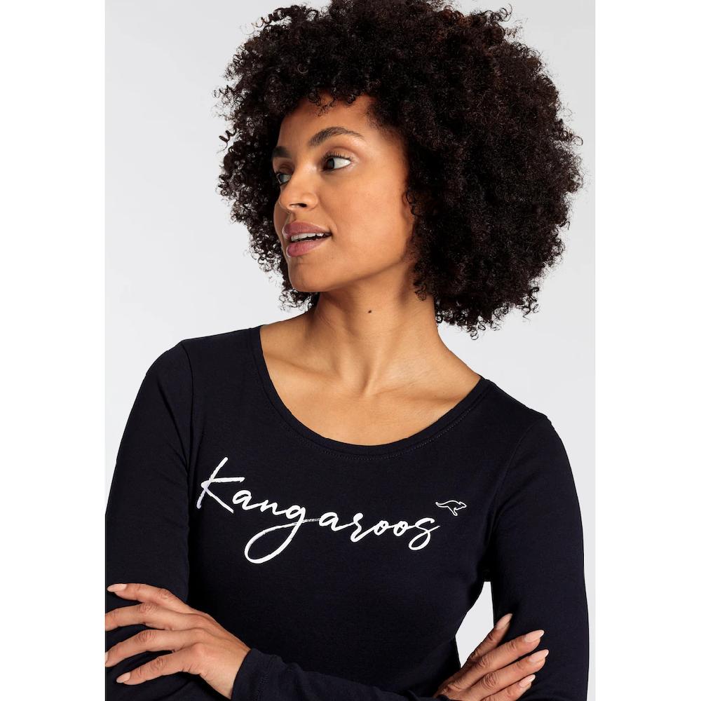 KangaROOS Longsleeve Langarm Sehr Figurbetont Aus Rippware Aus 100% Baumwolle