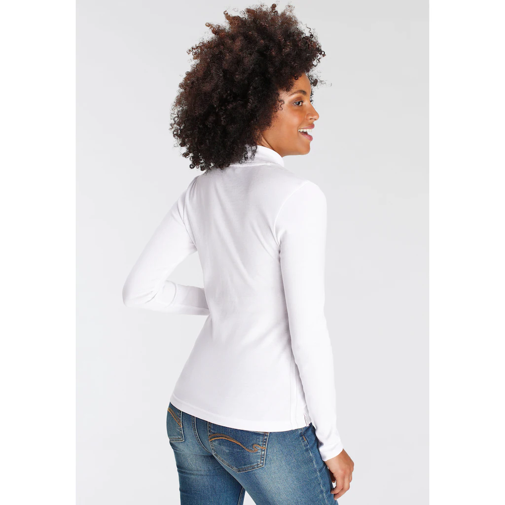 KangaROOS Longsleeve Langarm Sehr Figurbetont Unifarben Stehkragen