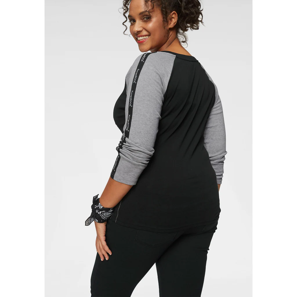 KangaROOS Longsleeve Langarm Sehr Figurbetonte Passform Mit Glänzendem Metallic-Druck