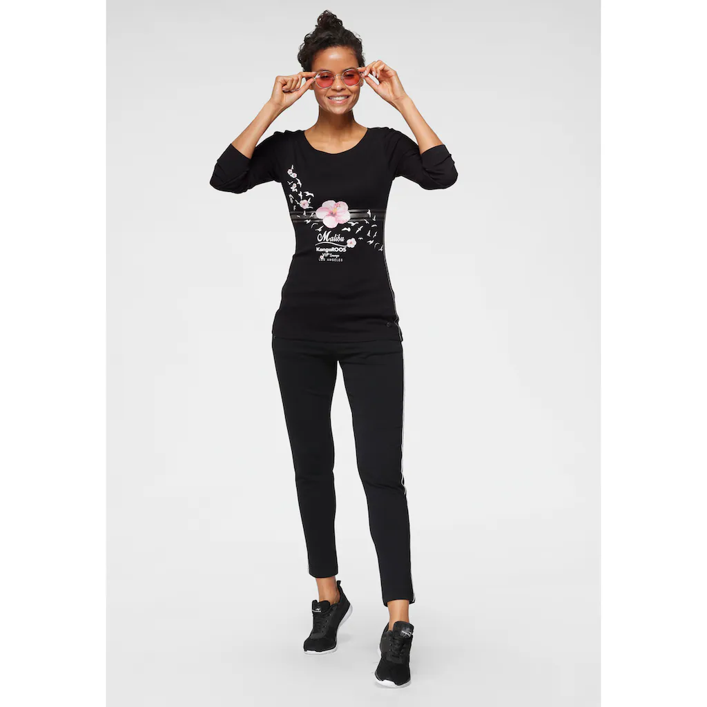 KangaROOS Longsleeve Langarm Sehr Figurbetonter Schnitt Mit Print