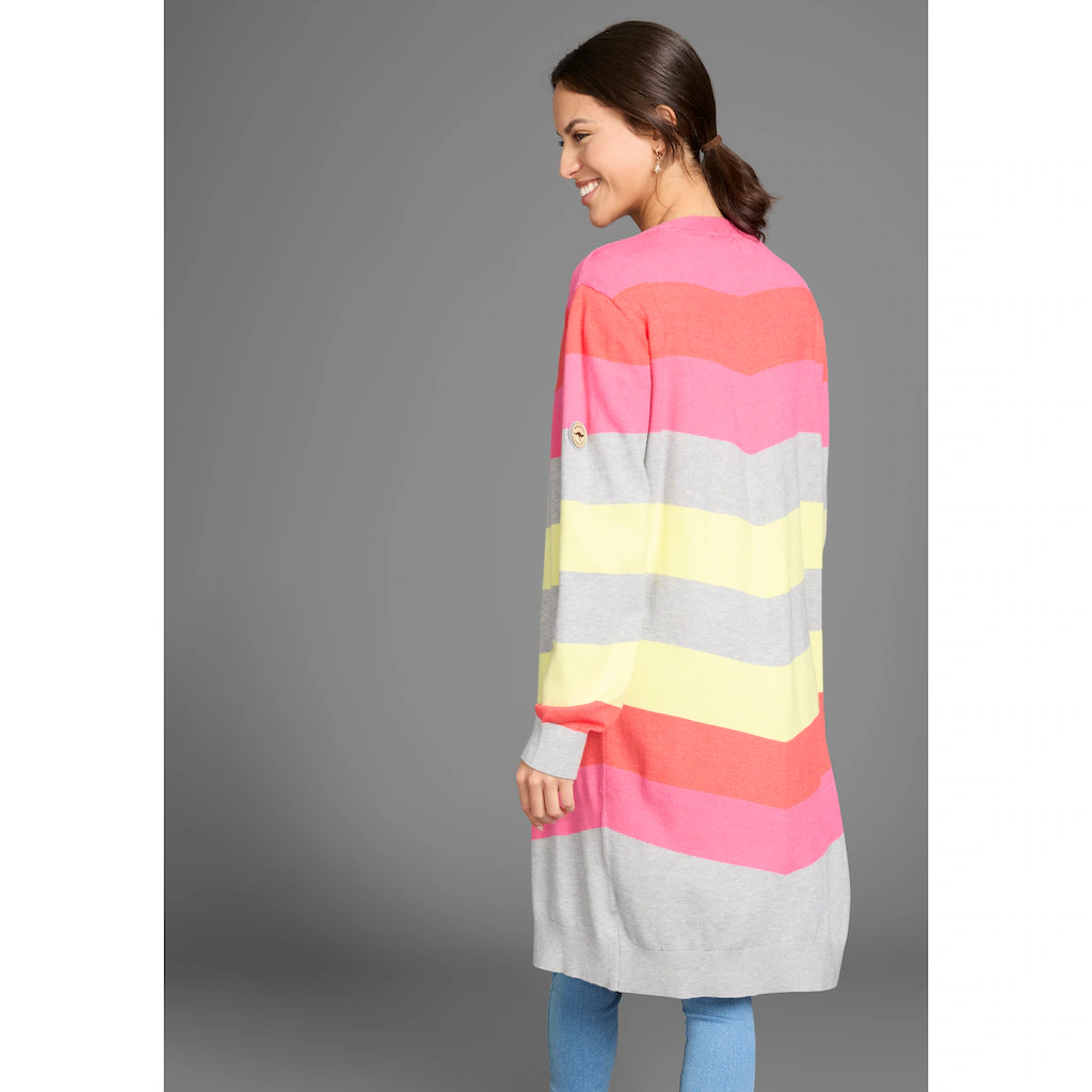 KangaROOS Longstrickjacke Mit Bunten Streifen