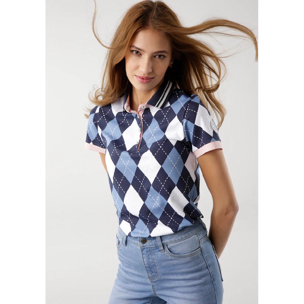 KangaROOS Poloshirt Kurzarm figurbetonte Passform Polokragen mit Knopfleiste