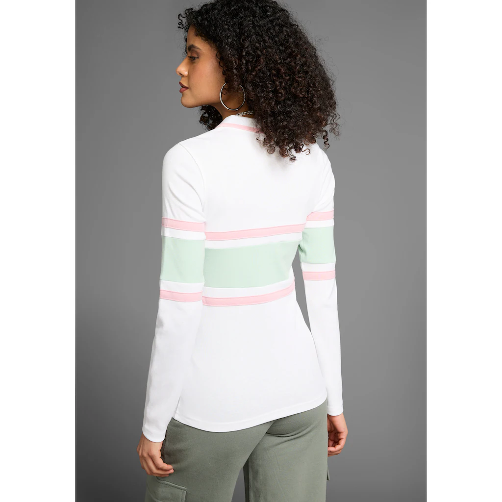 KangaROOS Poloshirt Langarm Und Streifen