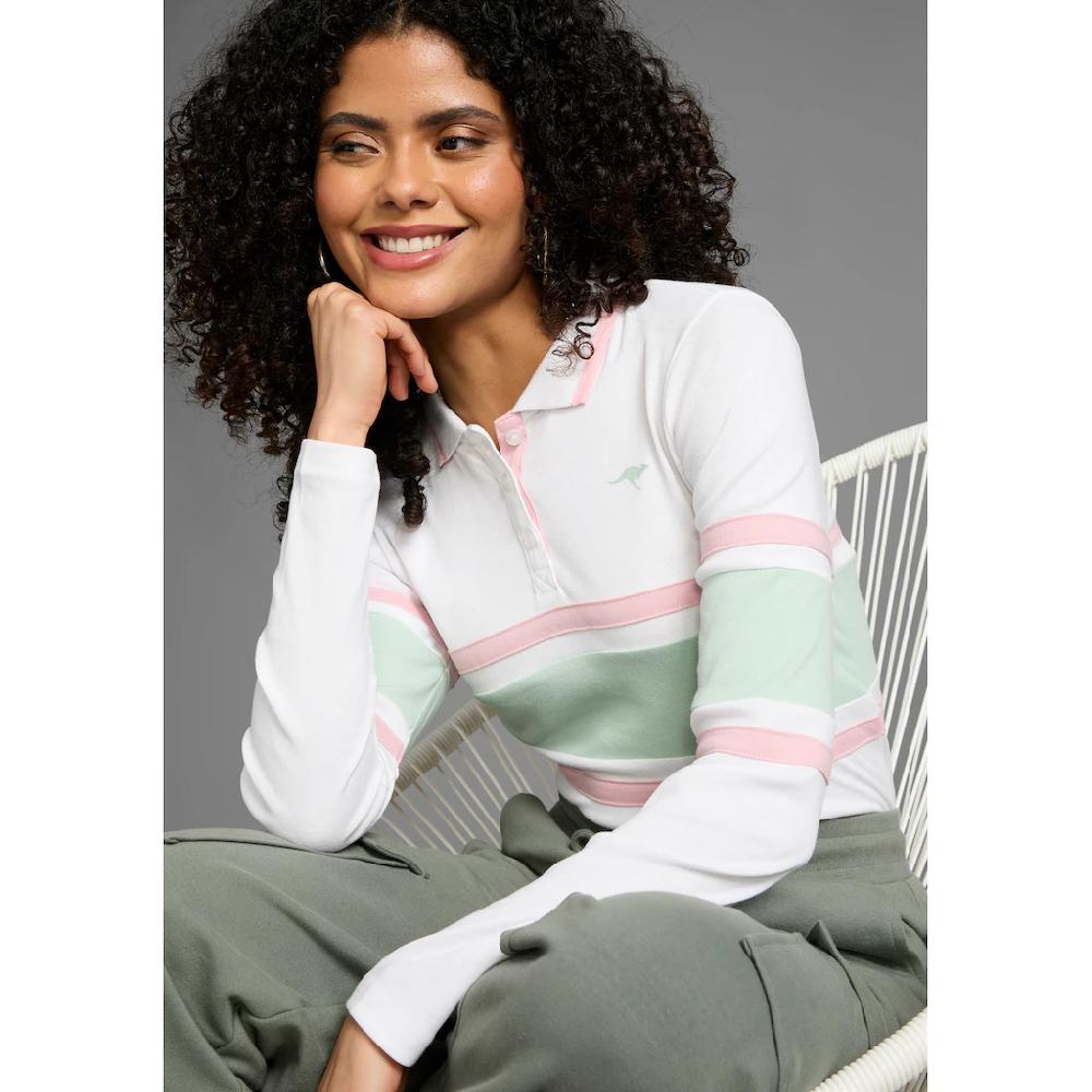 KangaROOS Poloshirt langarm und Streifen