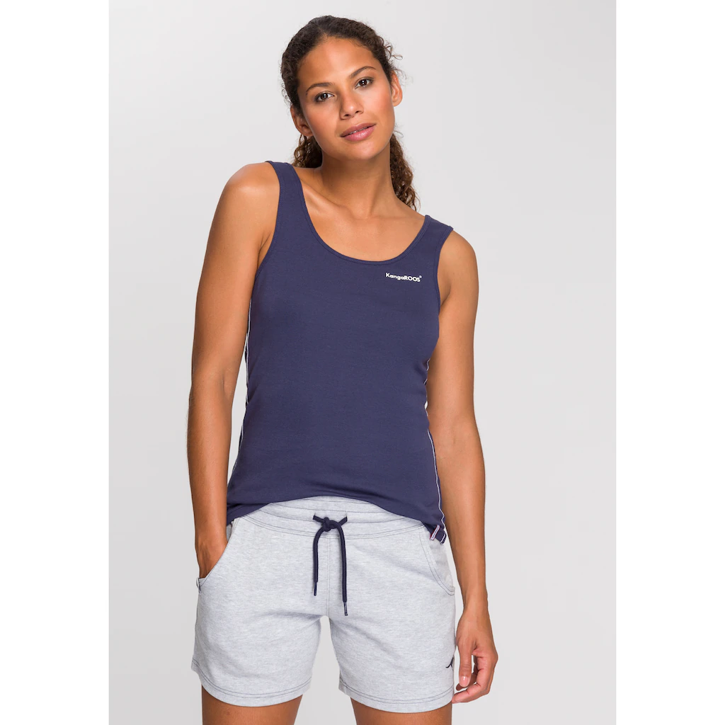 KangaROOS Ripptanktop (Packung 2 Tlg. 2-er Pack) Im Doppelpack - 1x Uni + 1x Bedruckt