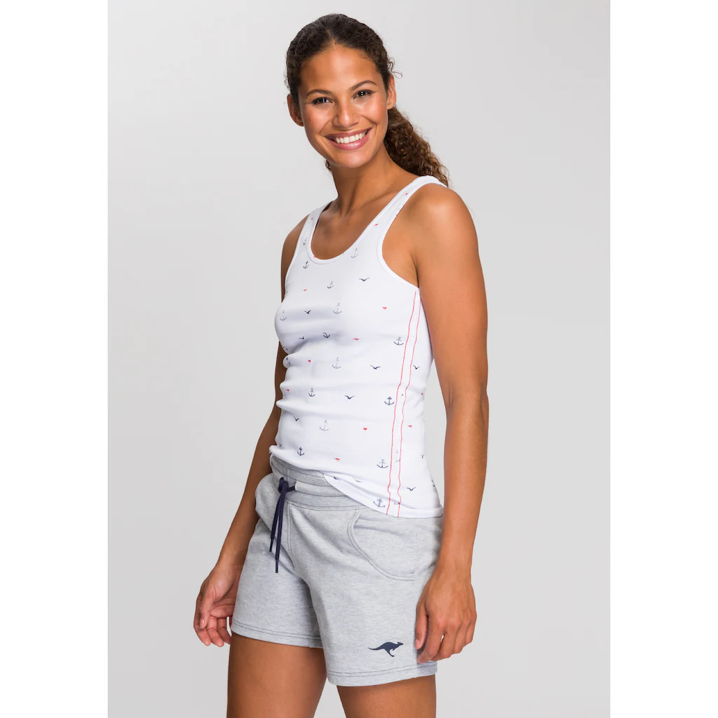 KangaROOS Ripptanktop (Packung 2 Tlg. 2-er Pack) Im Doppelpack - 1x Uni + 1x Bedruckt