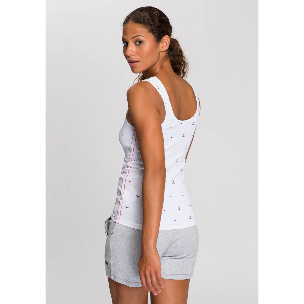 KangaROOS Ripptanktop (Packung 2 Tlg. 2-er Pack) Im Doppelpack - 1x Uni + 1x Bedruckt