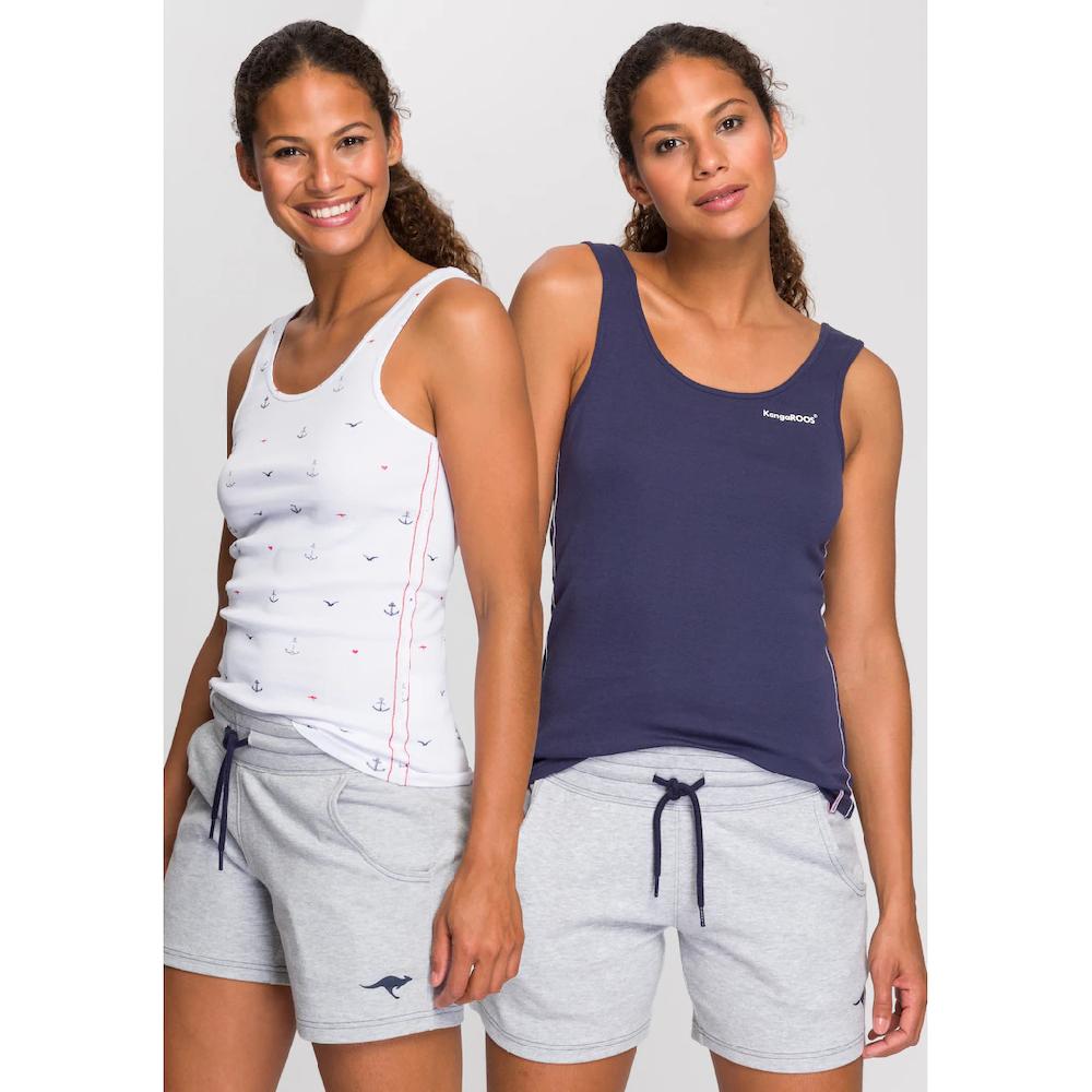 KangaROOS Ripptanktop (Packung 2 tlg. 2-er Pack) im Doppelpack - 1x uni + 1x bedruckt