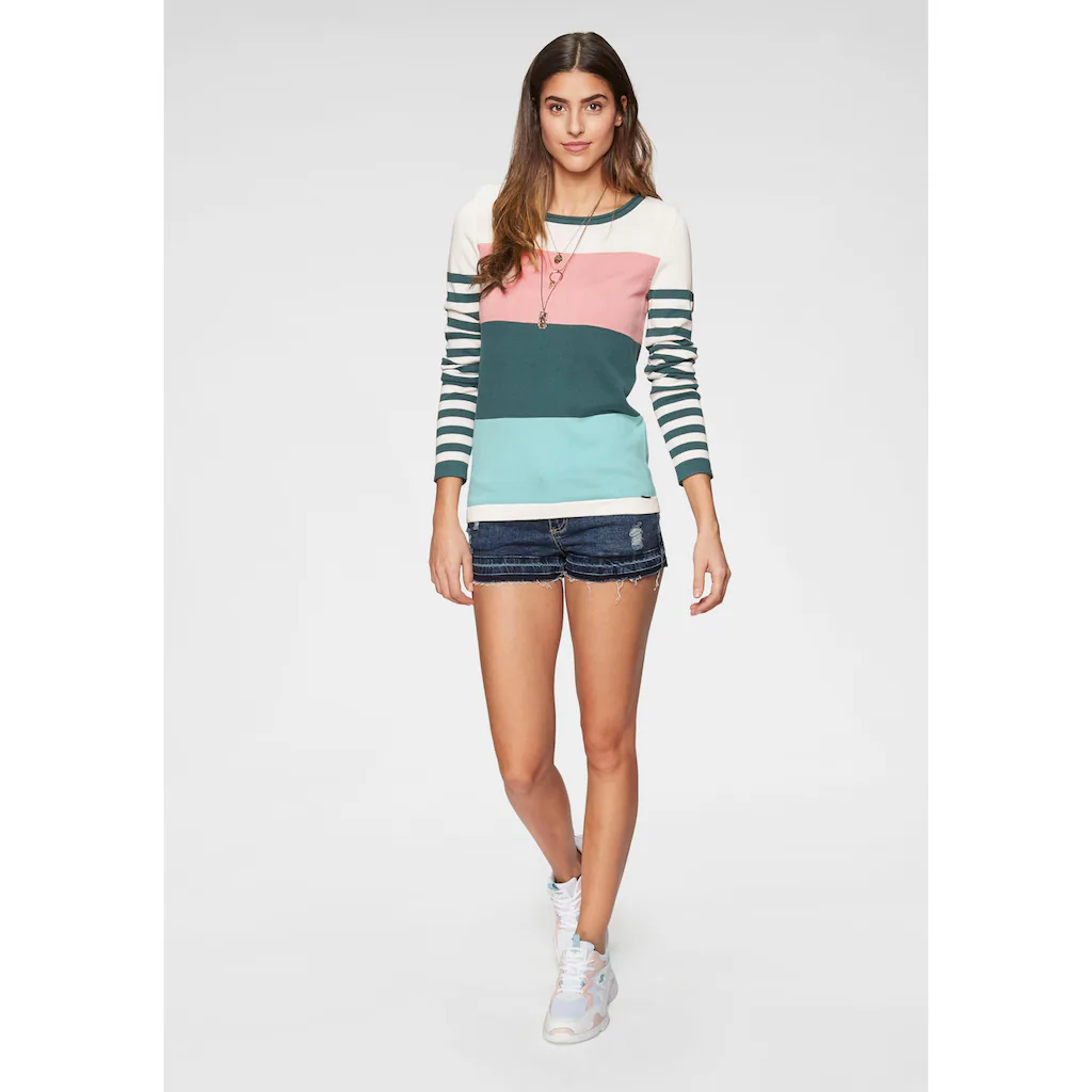 KangaROOS Rundhalspullover In Modischer Streifenoptik