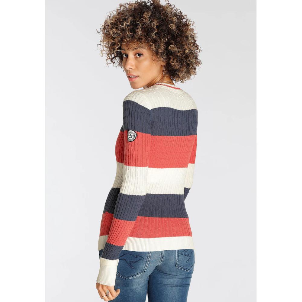 KangaROOS Rundhalspullover Mit Modischen Blockstreifen & Trendigem Strickmuster