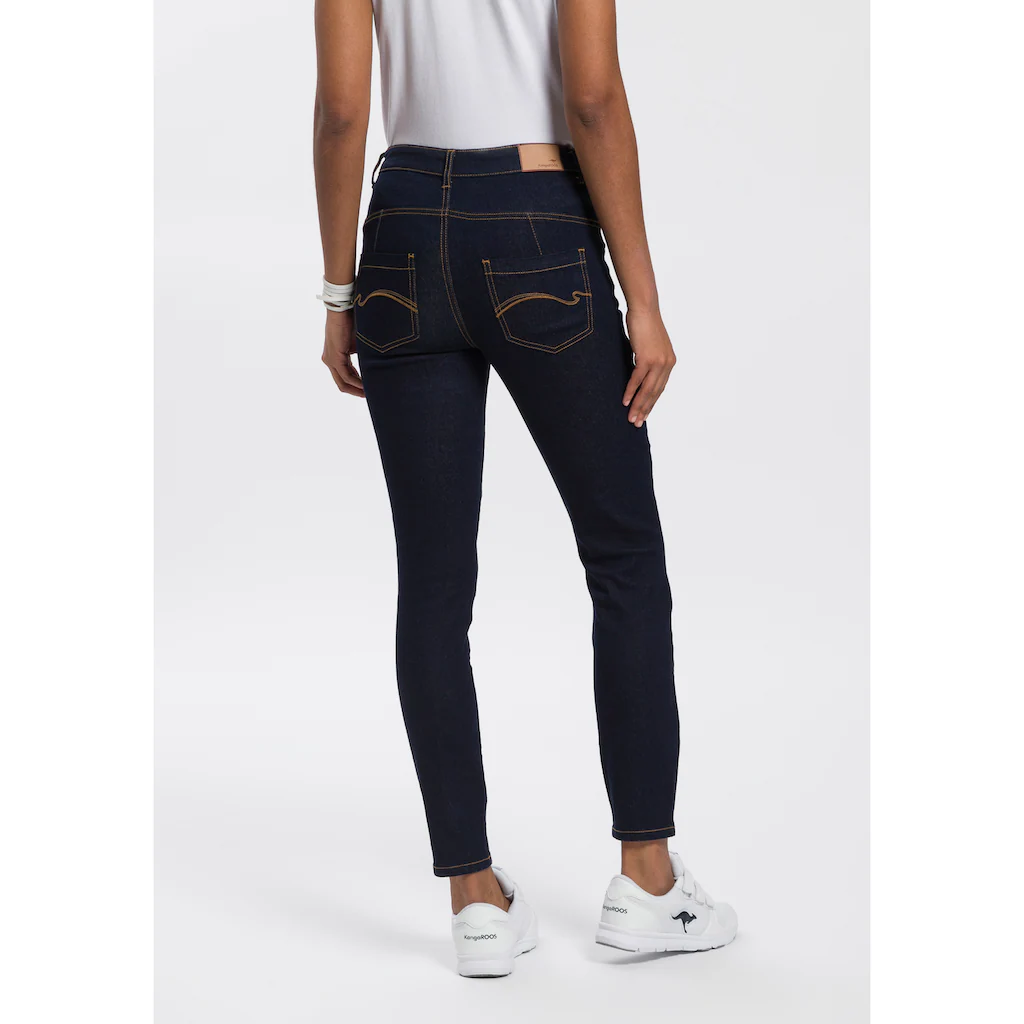 KangaROOS Slim-fit-Jeans »CROPPED HIGH WAIST SLIM FIT« Schmale Passform Röhrenjeans Trendige Used-Waschung