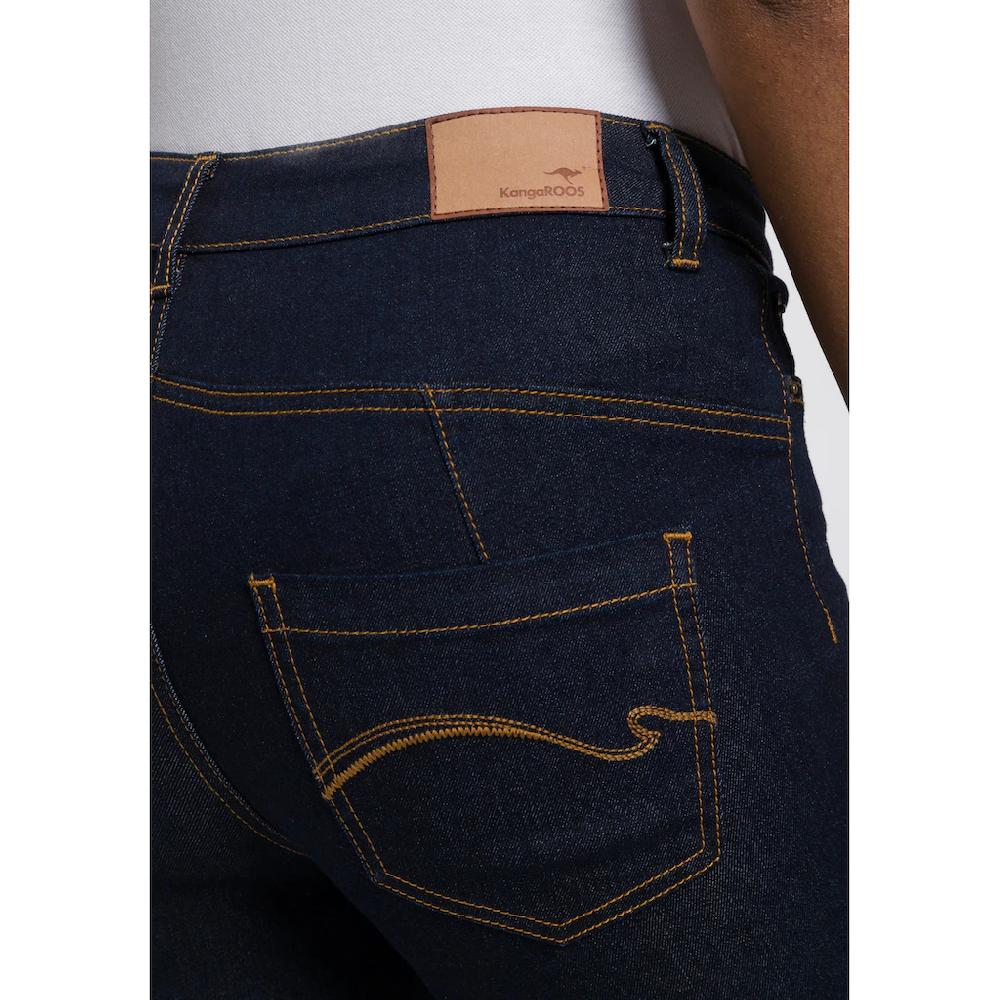 KangaROOS Slim-fit-Jeans »CROPPED HIGH WAIST SLIM FIT« Schmale Passform Röhrenjeans Trendige Used-Waschung