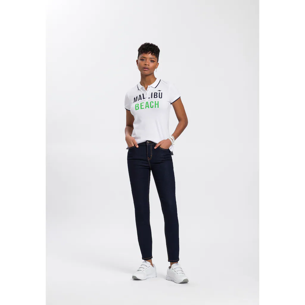 KangaROOS Slim-fit-Jeans »CROPPED HIGH WAIST SLIM FIT« Schmale Passform Röhrenjeans Trendige Used-Waschung