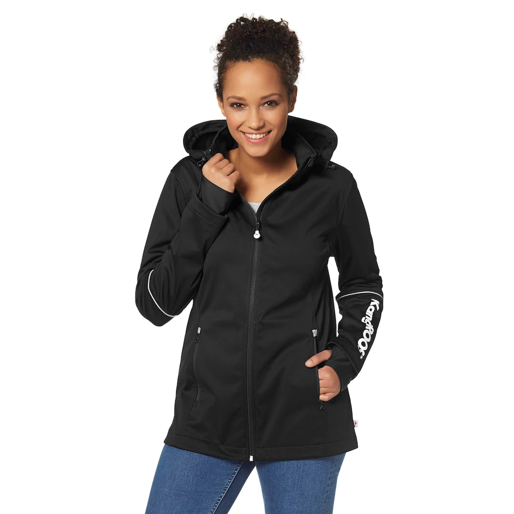 KangaROOS Softshelljacke Mit Kapuze Aus Softshell-Material Figurumschmeichelnder Schnitt
