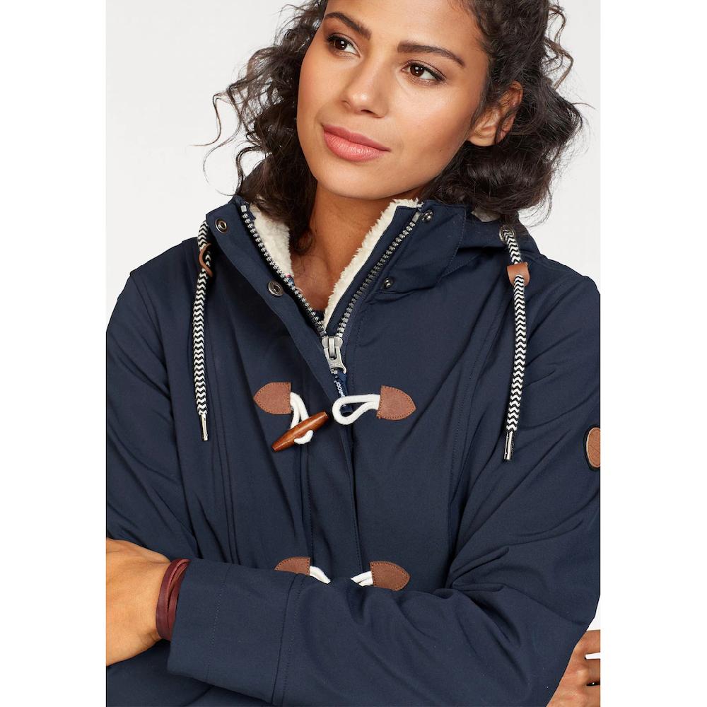 KangaROOS Softshelljacke Mit Kapuze Figurbetonte Passform Normaler Schnitt Mit Abnehmbarer Kapuze