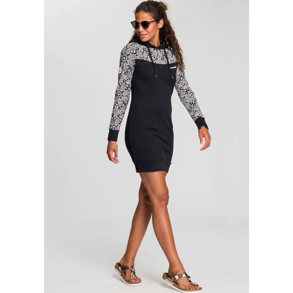 KangaROOS Sweatkleid Mini-Länge Sportlicher Stil Aus Baumwolle Langärmlig