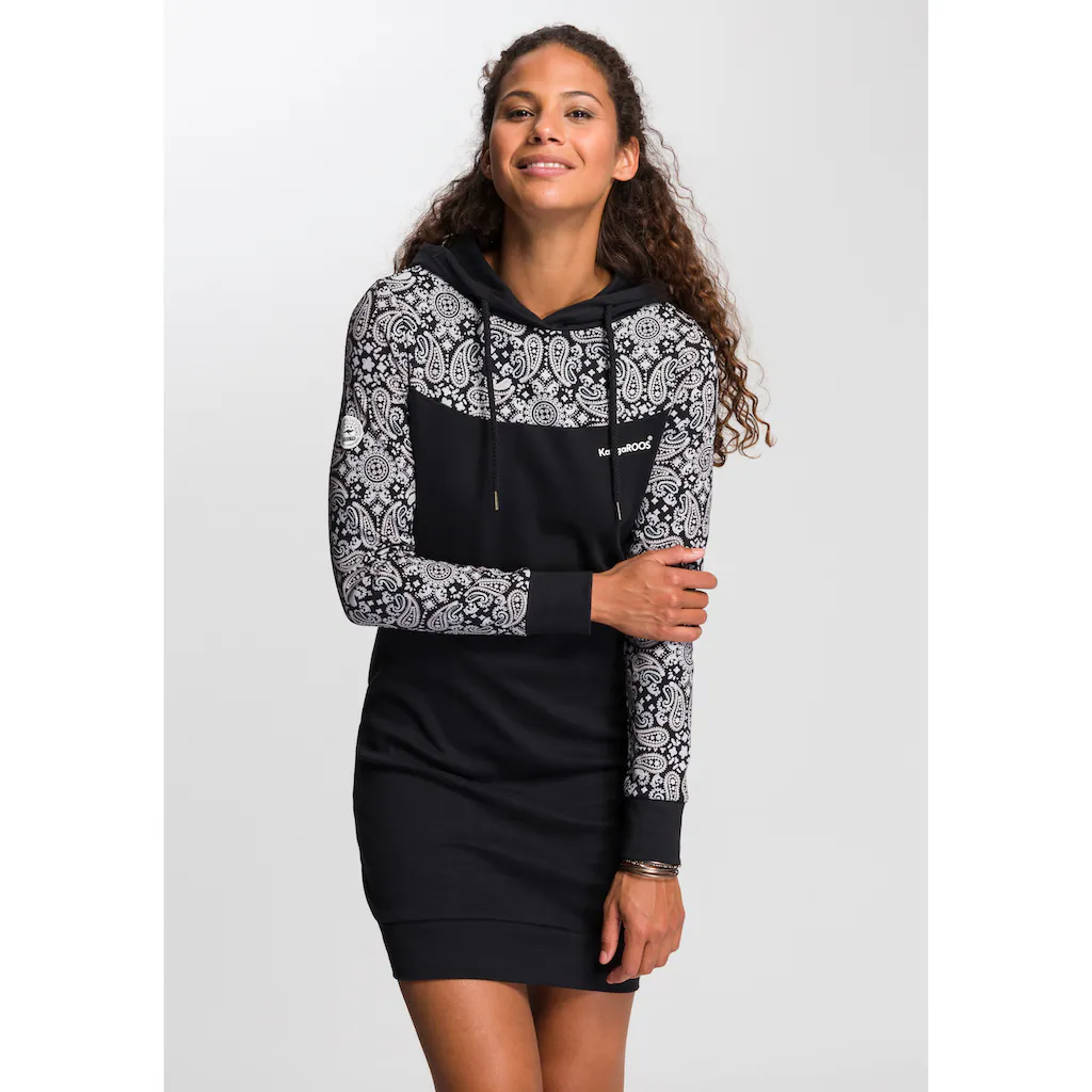 KangaROOS Sweatkleid Mini-Länge sportlicher Stil aus Baumwolle langärmlig