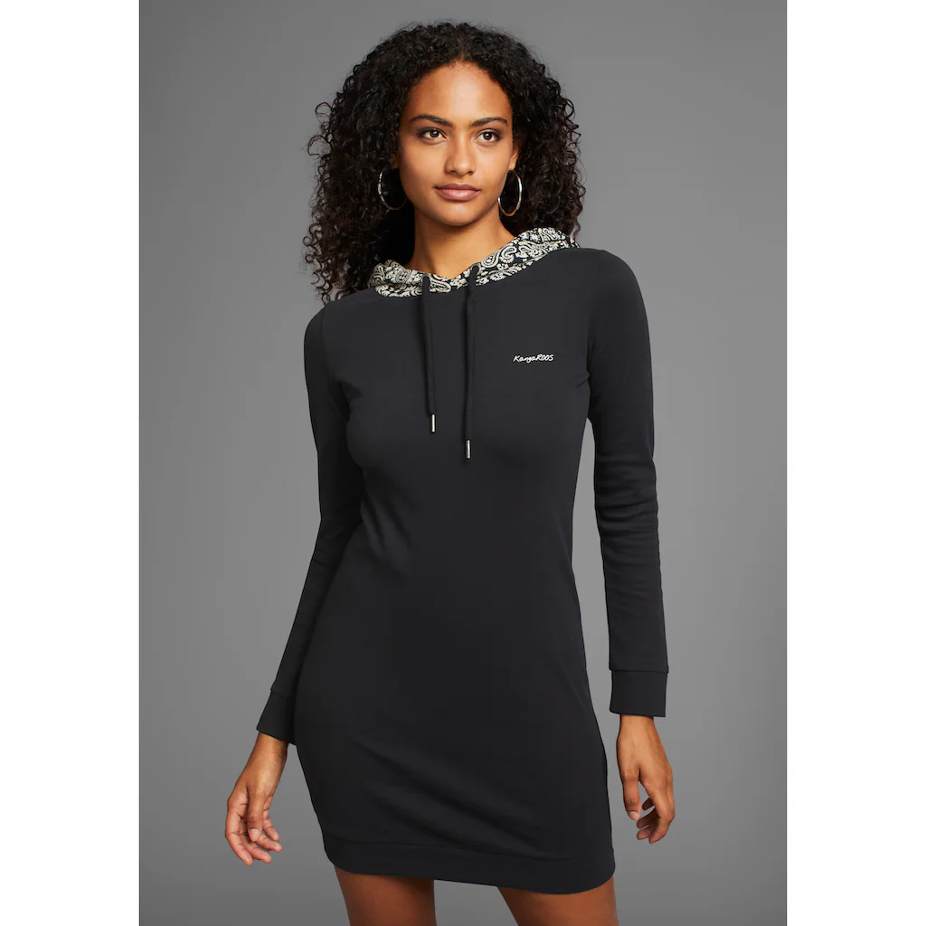 KangaROOS Sweatkleid Mit Allover-Print Kapuze