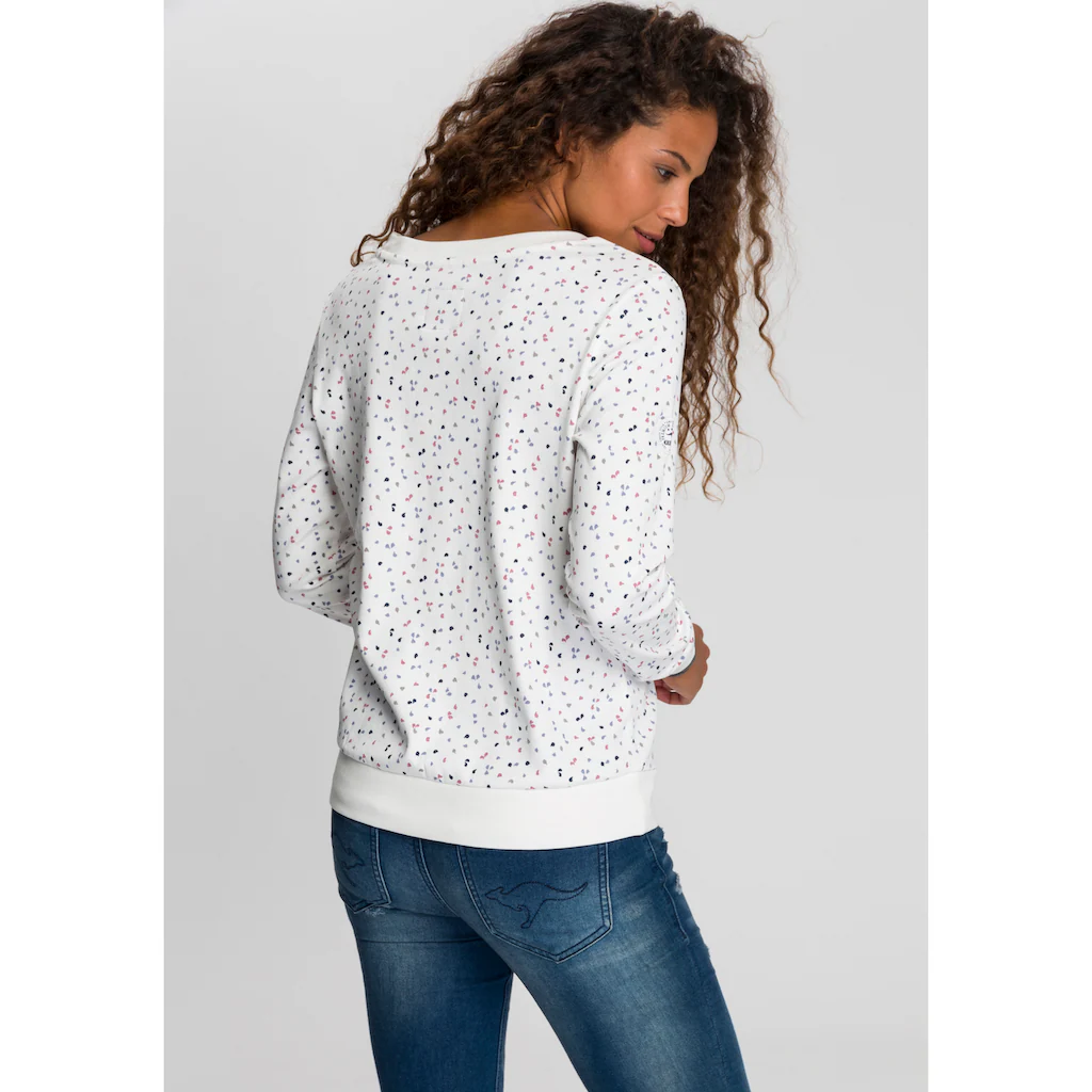 KangaROOS Sweatshirt Langarm Bedruckt Rundhalsausschnitt Aus Interlockmaterial