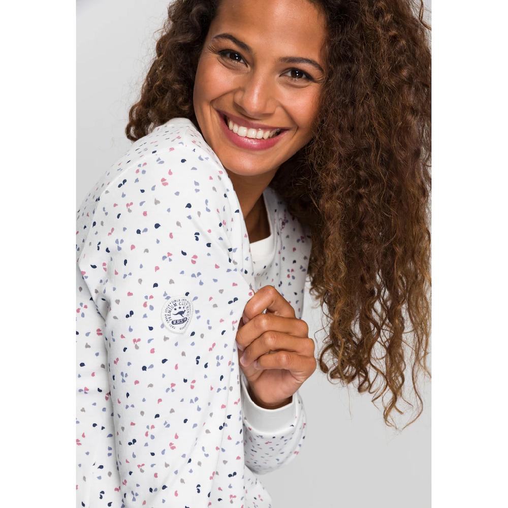 KangaROOS Sweatshirt Langarm Bedruckt Rundhalsausschnitt Aus Interlockmaterial