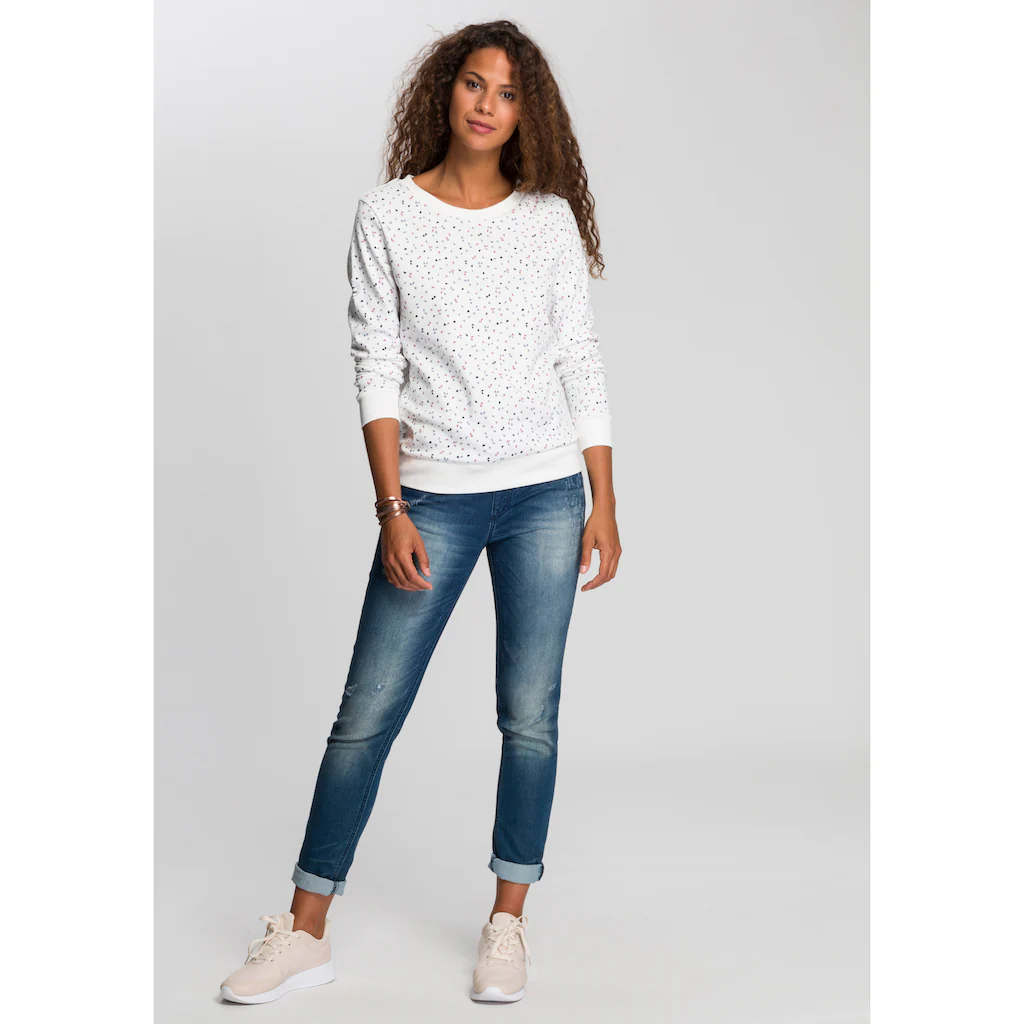 KangaROOS Sweatshirt Langarm Bedruckt Rundhalsausschnitt Aus Interlockmaterial