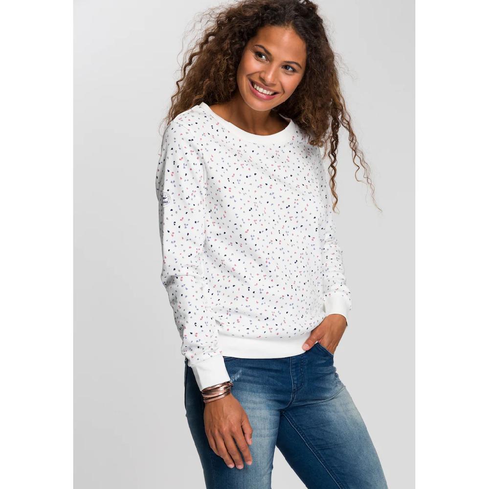 KangaROOS Sweatshirt Langarm bedruckt Rundhalsausschnitt aus Interlockmaterial