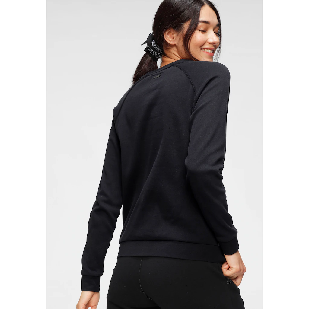 KangaROOS Sweatshirt Langarm Figurumspielender Schnitt Mit Print Rundhalsausschnitt