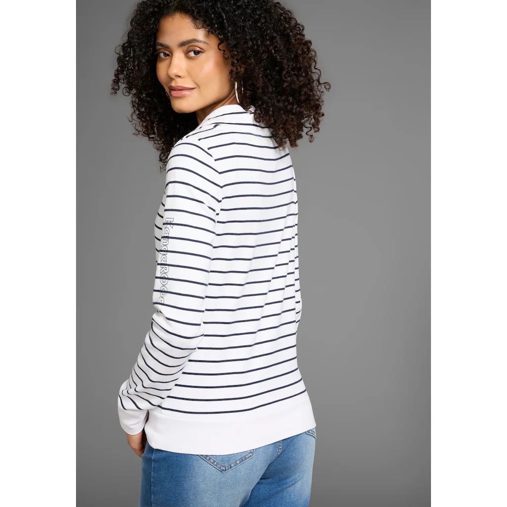 KangaROOS Sweatshirt Langarm Mit Daumenlöchern Figurbetont Stehkragen Mit Kordelzug