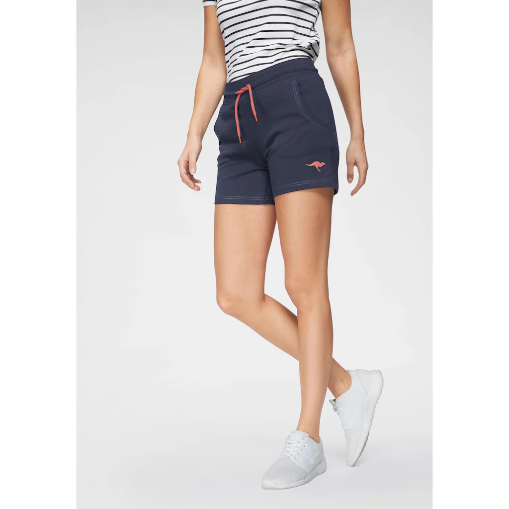 KangaROOS Sweatshorts mit kontrastfarbener Kordel und kleinem Label-Print