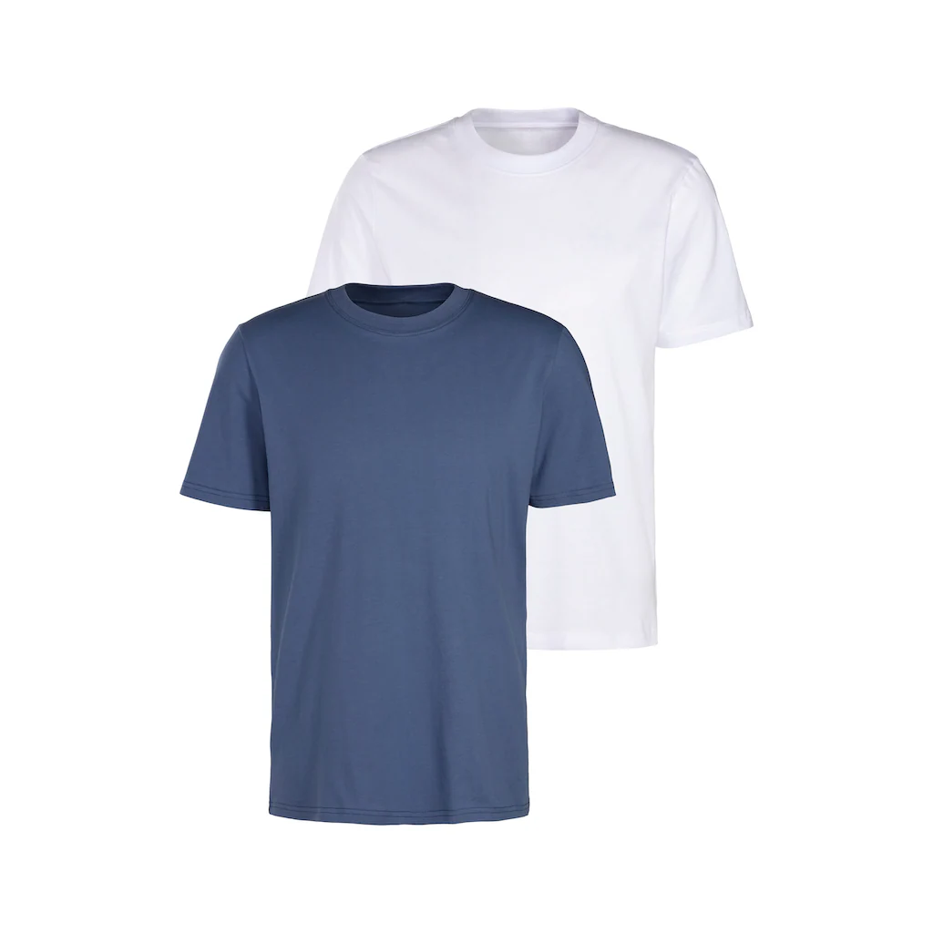 KangaROOS T-Shirt (2er-Pack) Freizeitshirt mit Kurzarm Rundhals aus reine Baumwolle