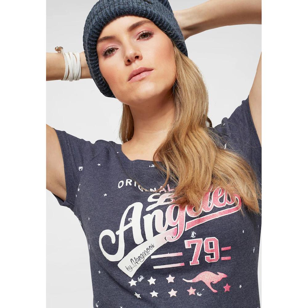 KangaROOS T-Shirt Kurzarm Figurbetonte Passform Aus 100% Baumwolle