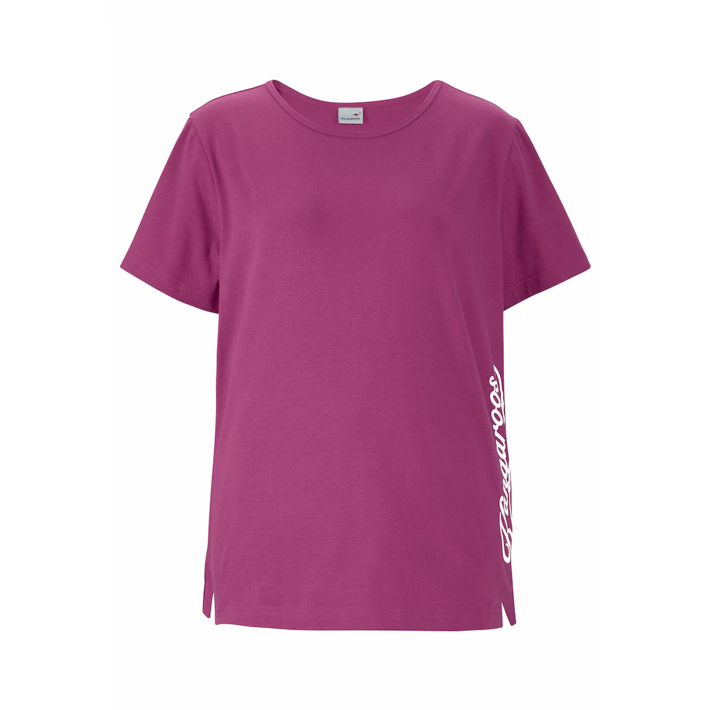 KangaROOS T-Shirt Kurzarm Figurumspielend Unifarben Rundhalsausschnitt Casual