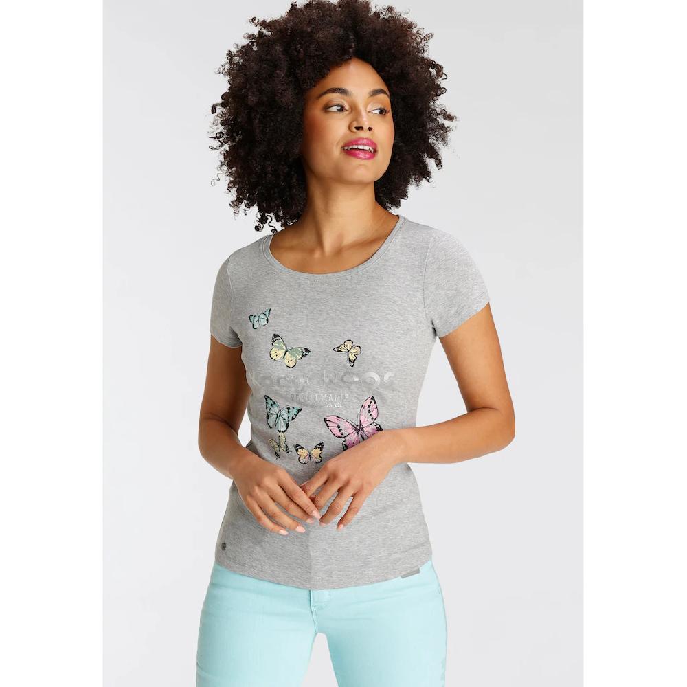 KangaROOS T-Shirt Kurzarm Körpernahe Passform Aus Rippware