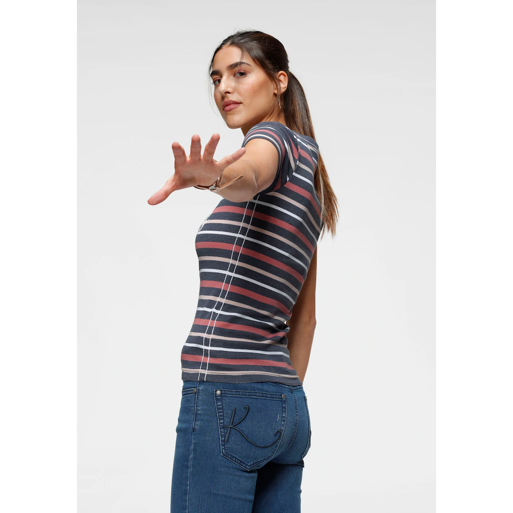 KangaROOS T-Shirt Kurzärmelig Sehr Figurbetont Aus Baumwolle Und Polyester