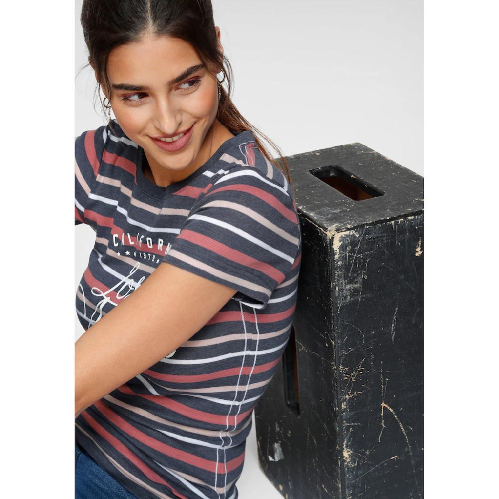 KangaROOS T-Shirt Kurzärmelig Sehr Figurbetont Aus Baumwolle Und Polyester