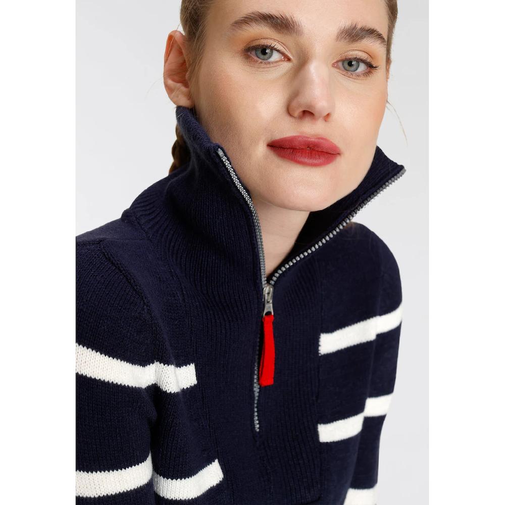 KangaROOS Troyer Mit Reißverschluss Im Klassischen Streifen-Design