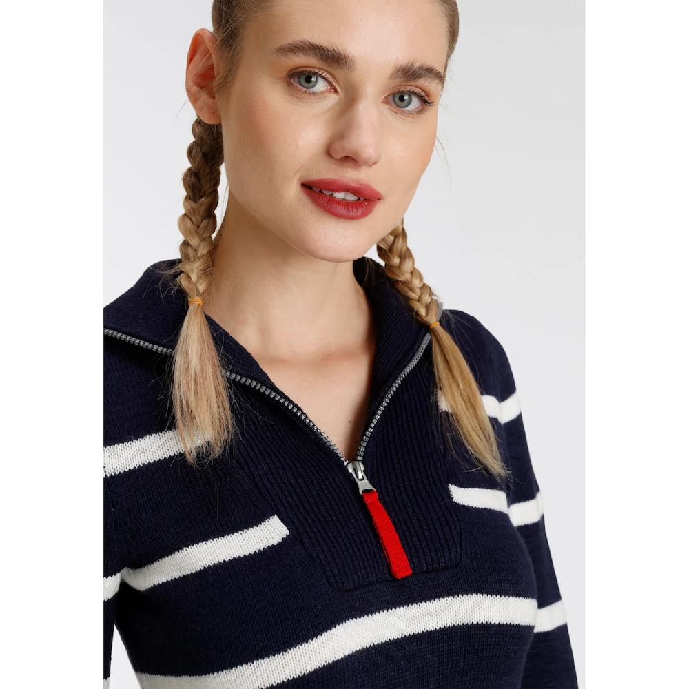 KangaROOS Troyer Mit Reißverschluss Im Klassischen Streifen-Design