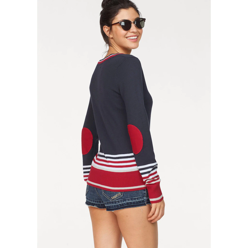 KangaROOS V-Ausschnitt-Pullover Im Tollen Streifen-Farb-Mix