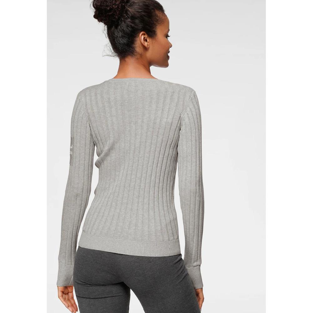 KangaROOS V-Ausschnitt-Pullover In Breit Geripptem Feinstrick