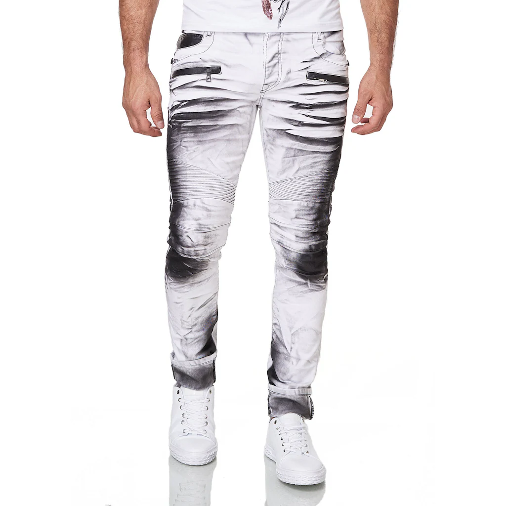 KINGZ Slim-fit-Jeans im Batik-Look ▷ für