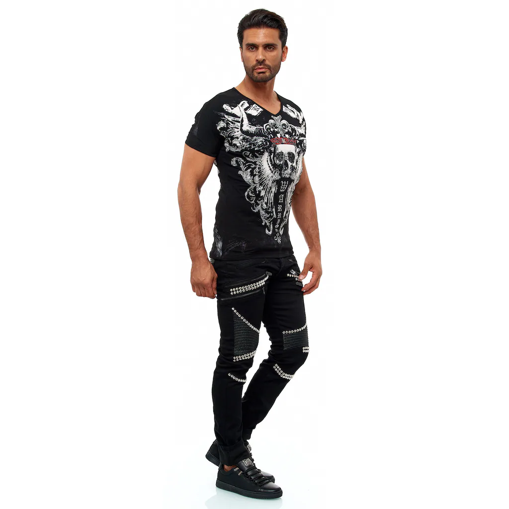 KINGZ Slim-fit-Jeans Im Patchwork Biker-Stil ▷ Bestellen