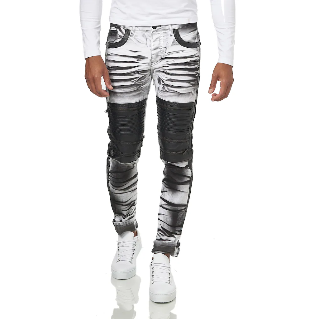 KINGZ Slim-fit-Jeans Mit Auffälliger Batik-Waschung ▷ Für