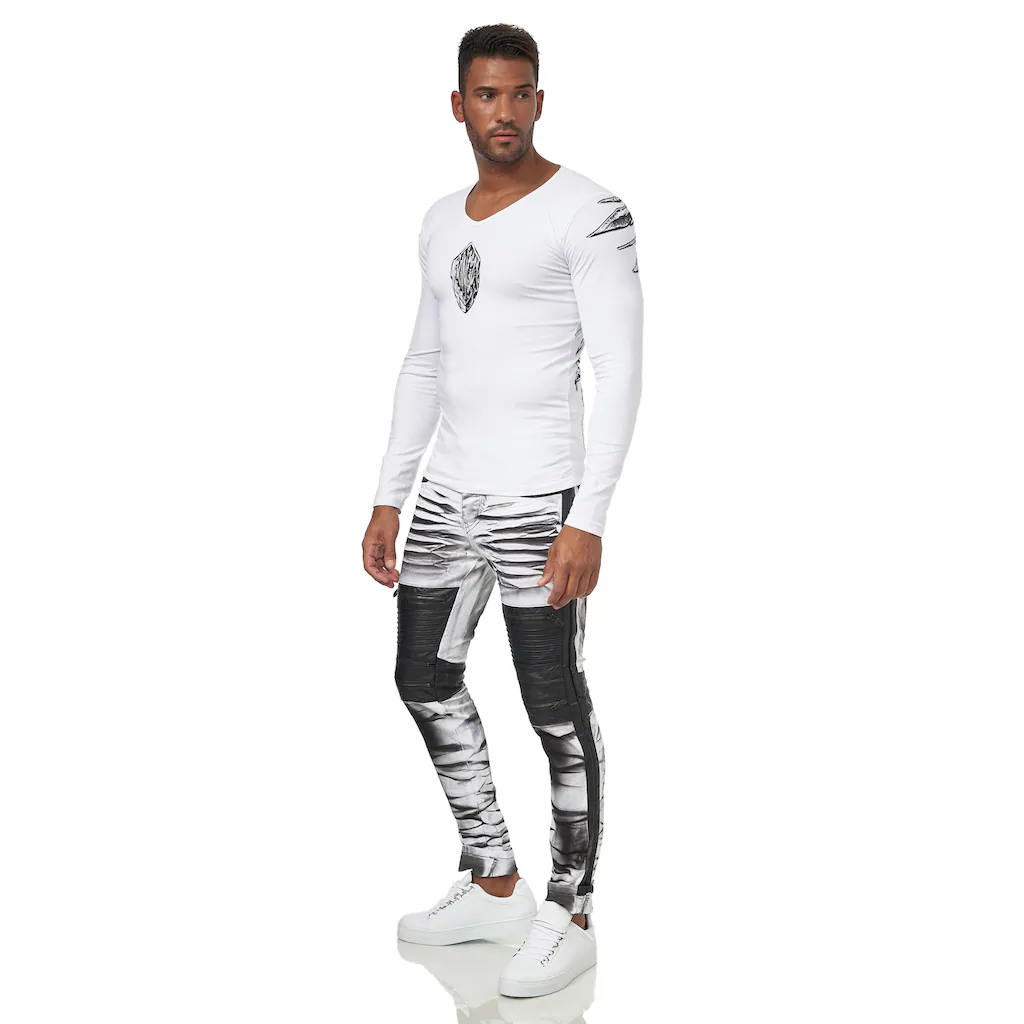 KINGZ Slim-fit-Jeans Mit Auffälliger Batik-Waschung ▷ Für